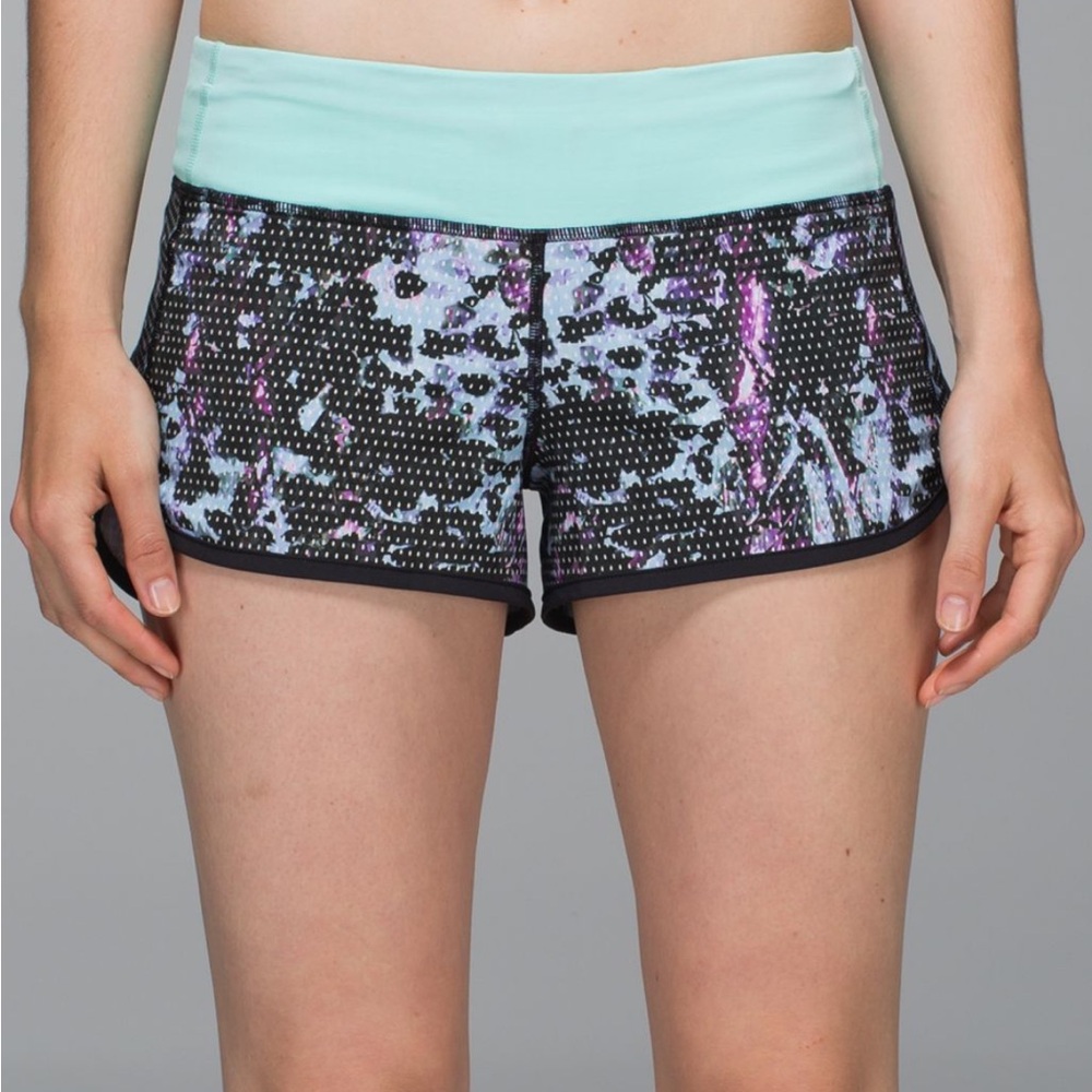 Lululemon Run: Speed Short *4-way Stretch - Floral Sport Tranquil Blue Multi